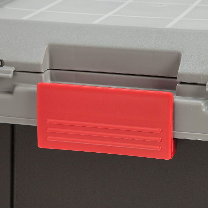 Homz Heavy Duty Modular Clear Plastic Stackable Storage Tote Containers with Latching and Locking Lids, 31 Quart Capacity, 4 Pack