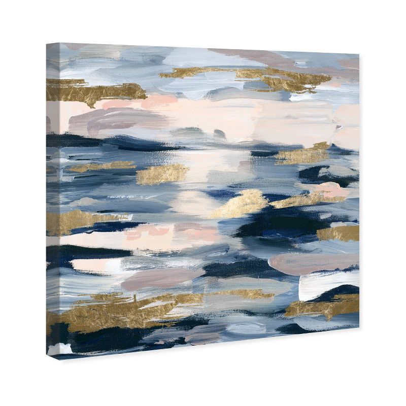 12" x 12" Smoke on the Water Abstract Unframed Canvas Wall Art in Blue - Unbranded