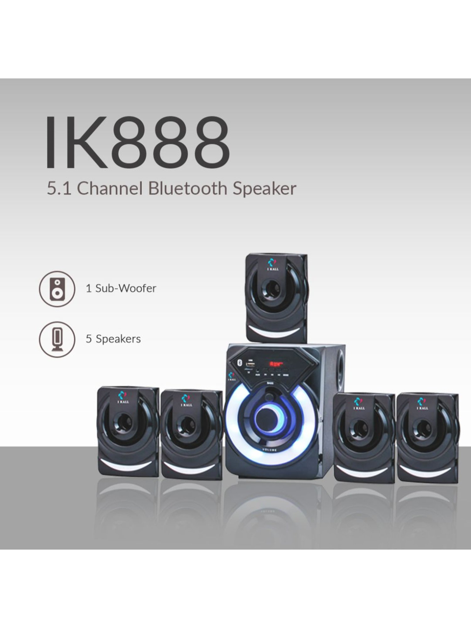 I Kall IK-444 5.1 Channel Home Theatre (Black)