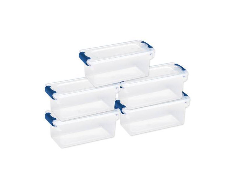 5pk 7.5qt Modular Latching Clear Storage - Homz