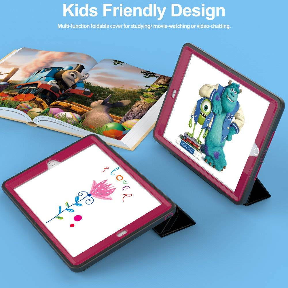 Werleo iPad Mini 1 2 3 Case Three Layer Shock Proof Protective Case for Kids Adults Smart Cover Auto Sleep Wake & PU Leather Folio Stand Function iPad Mini 1st 2nd 3rd Generation