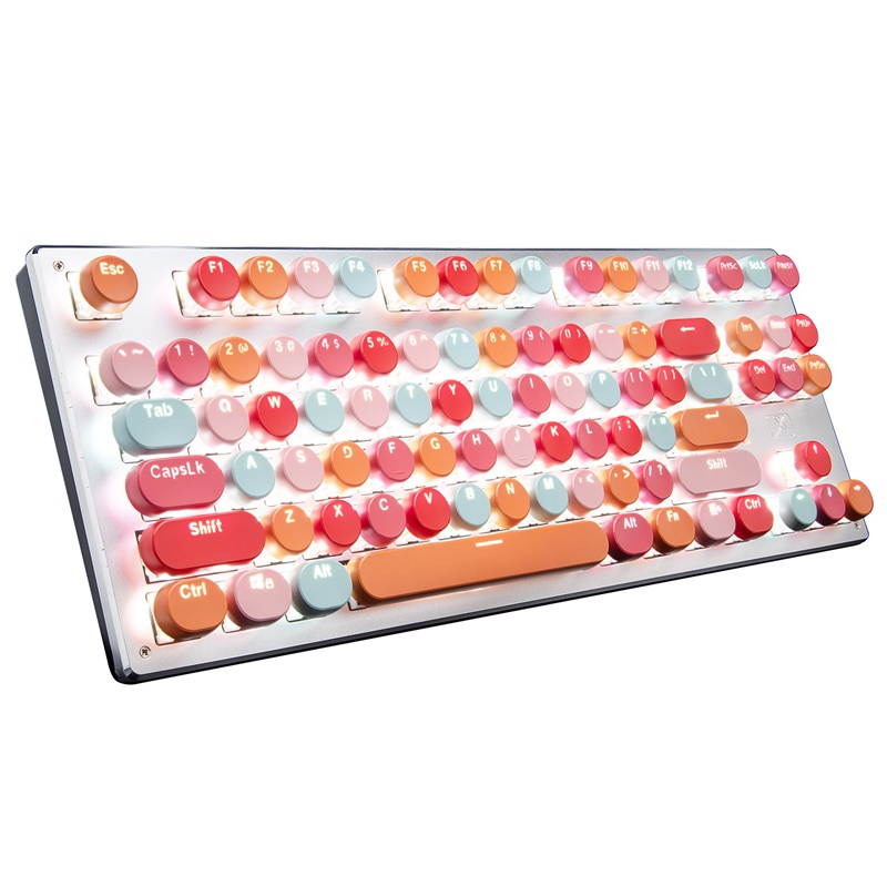 Bluetooth Mechanical Gaming Keyboard with LED Backlit 87 Anti-Ghosting Key Wired/Wireless USB Receiver Rechargeable Keyboard for PC Mac Gamer