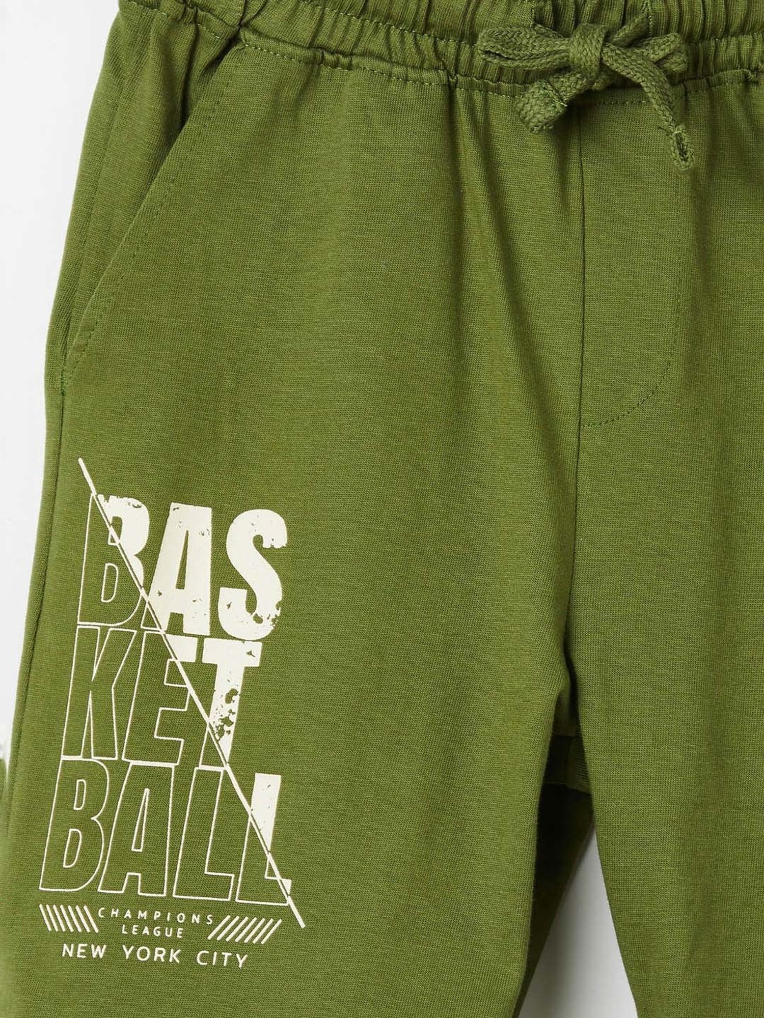 Fame Forever by Lifestyle Kids Olive Cotton Printed Shorts