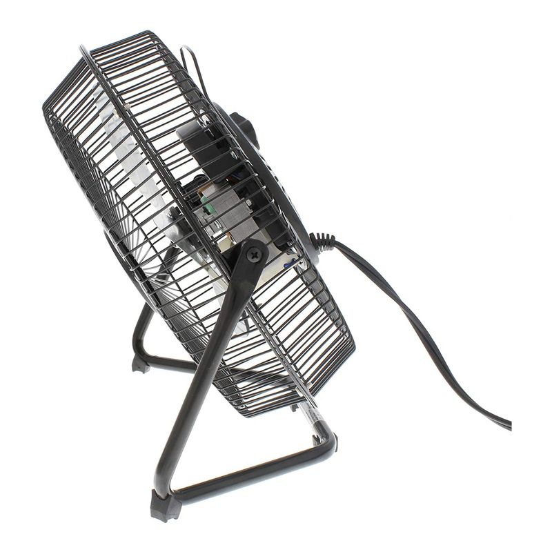Comfort Zone Cradle Style 9 Inch 3 Speed Portable High Velocity Air Cooling Floor Fan with 180 Degree Tilt, Fits on Desks and Small Tables, Black