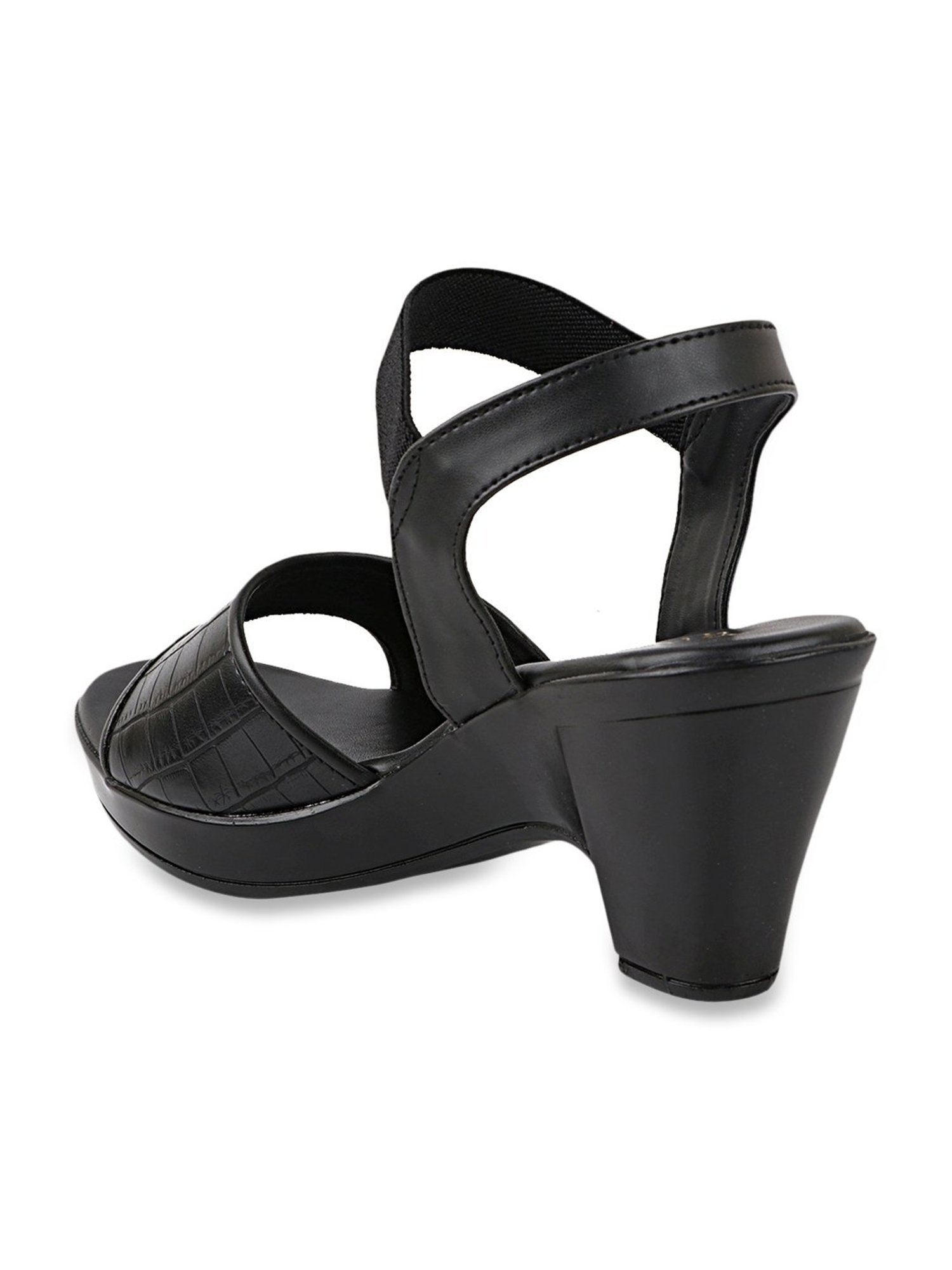 The White Pole Women's Black Ankle Strap Sandals