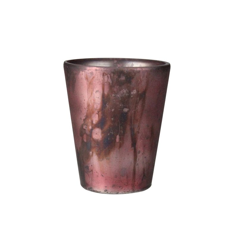 Kaemingk 4" Mauve Purple Antique Glass Christmas Tea Light or Votive Candle Holder