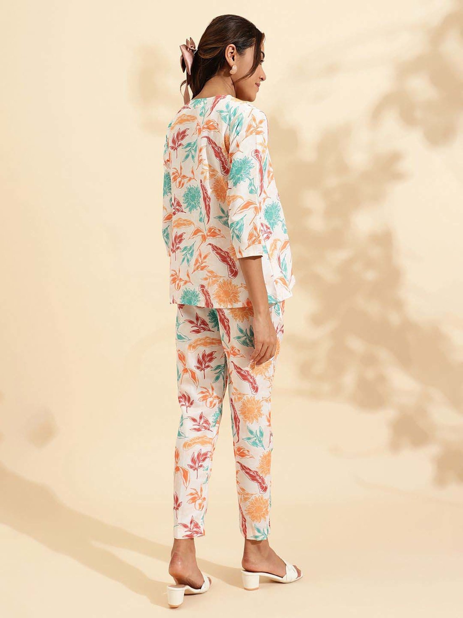 Sringam White Printed Co-Ord Sets