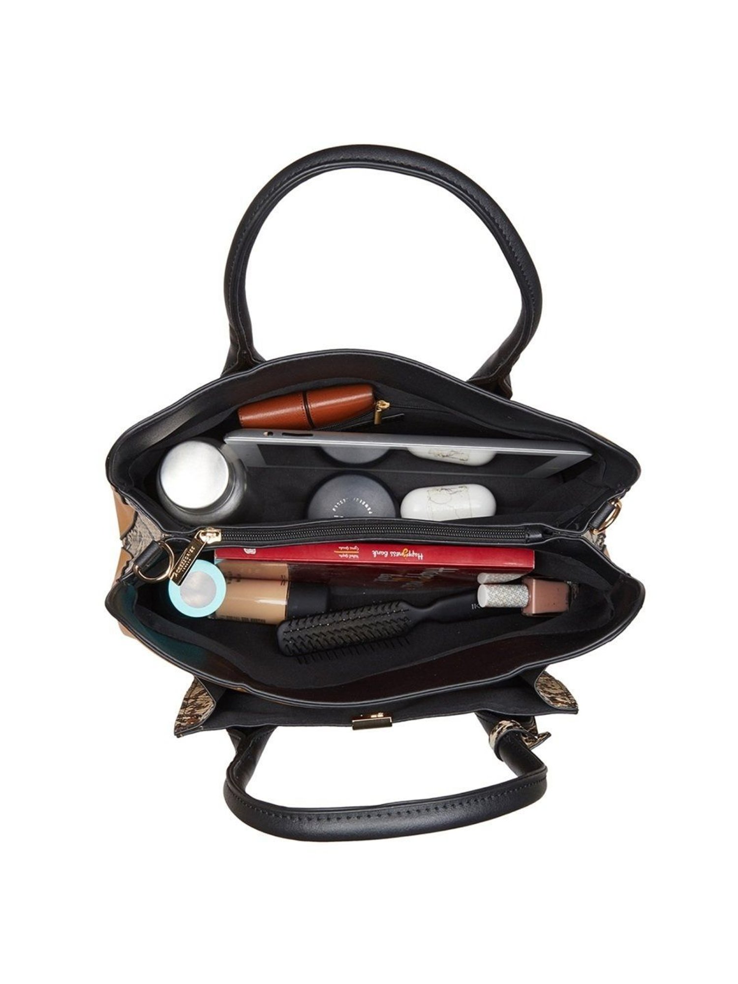 Accessorize London Women's Faux Leather Yellow Tessa work Tote bag