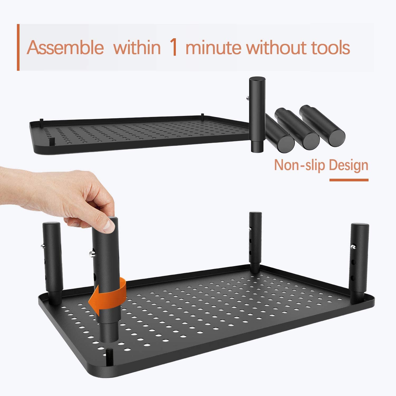 PUTORSEN Monitor Stand Riser with Vented Metal 3 Height Adjustable Dual Monitor Stand for Computer, Laptop, iMac, PC, Printer, Desktop Ergonomic Monitor Riser Stand with Non-Skid Rubber 2 Pack