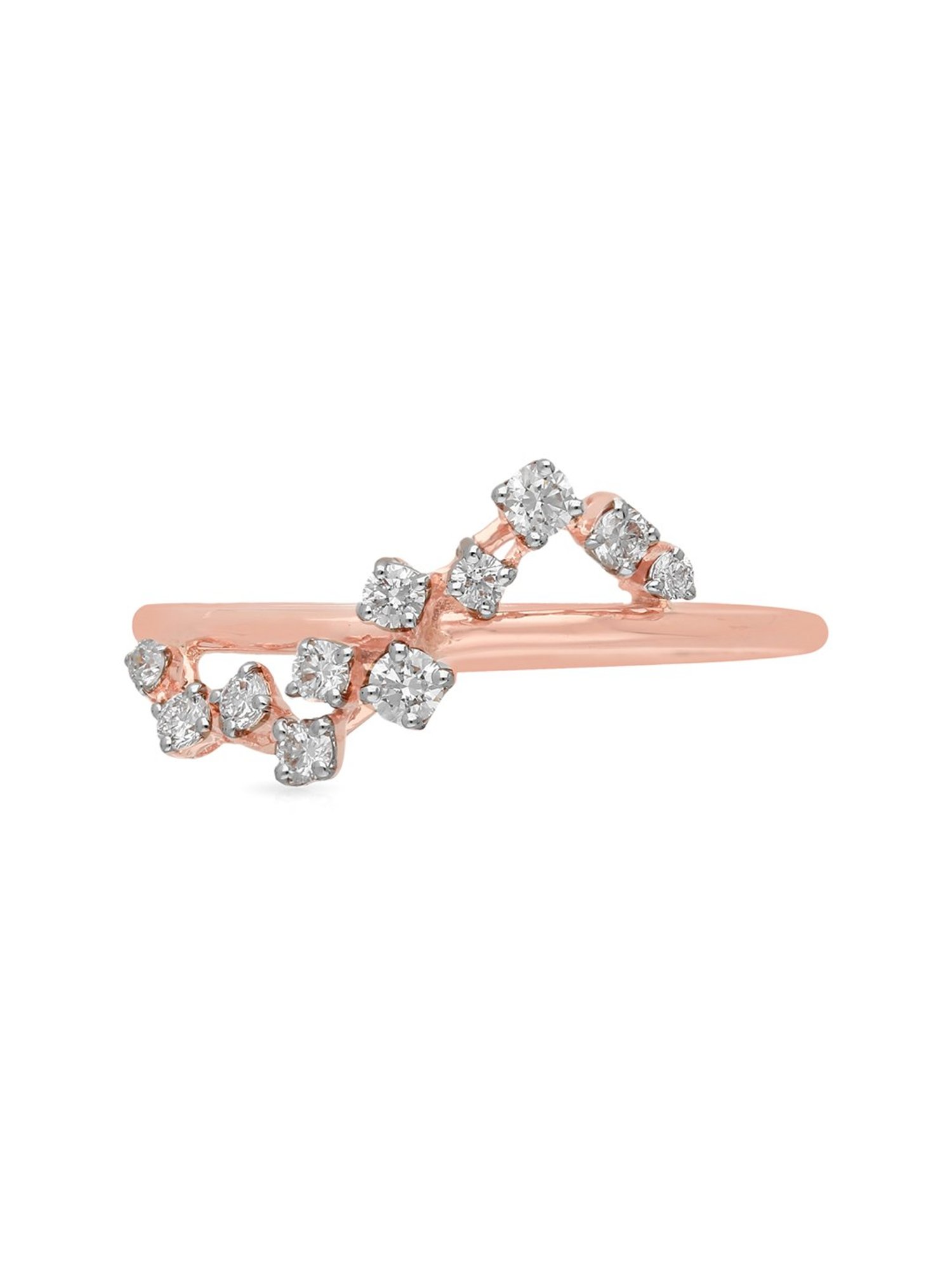 Mia By Tanishq Nature's Finest 14k Yellow Zigzag Treasures Gold Diamond Ring