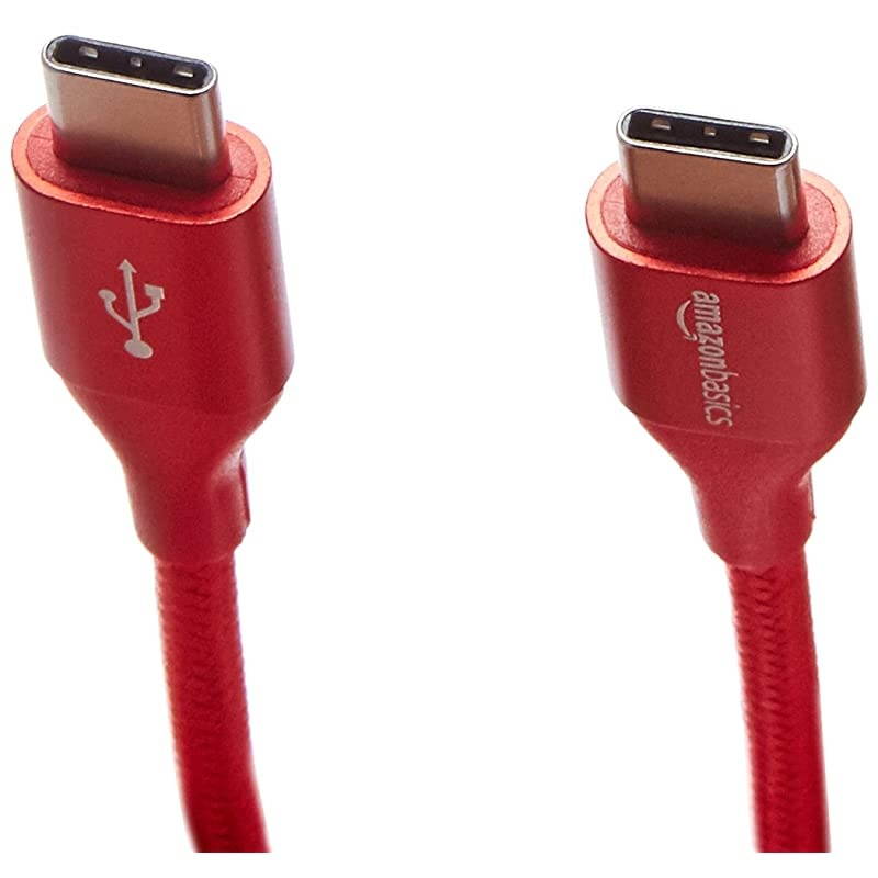 Double Braided Nylon USBC to USBC 20 Fast Charging Cable 3A 6Foot Red