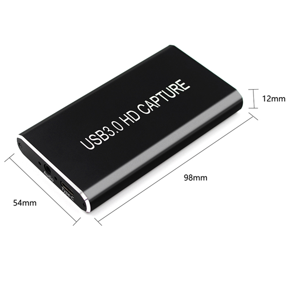 UKCOCO Audio Video Capture Card, Type-C HDMI Video Capture Device, Full HD 1080P 60FPS for Game Recording, Live Streaming Broadcasting-Black