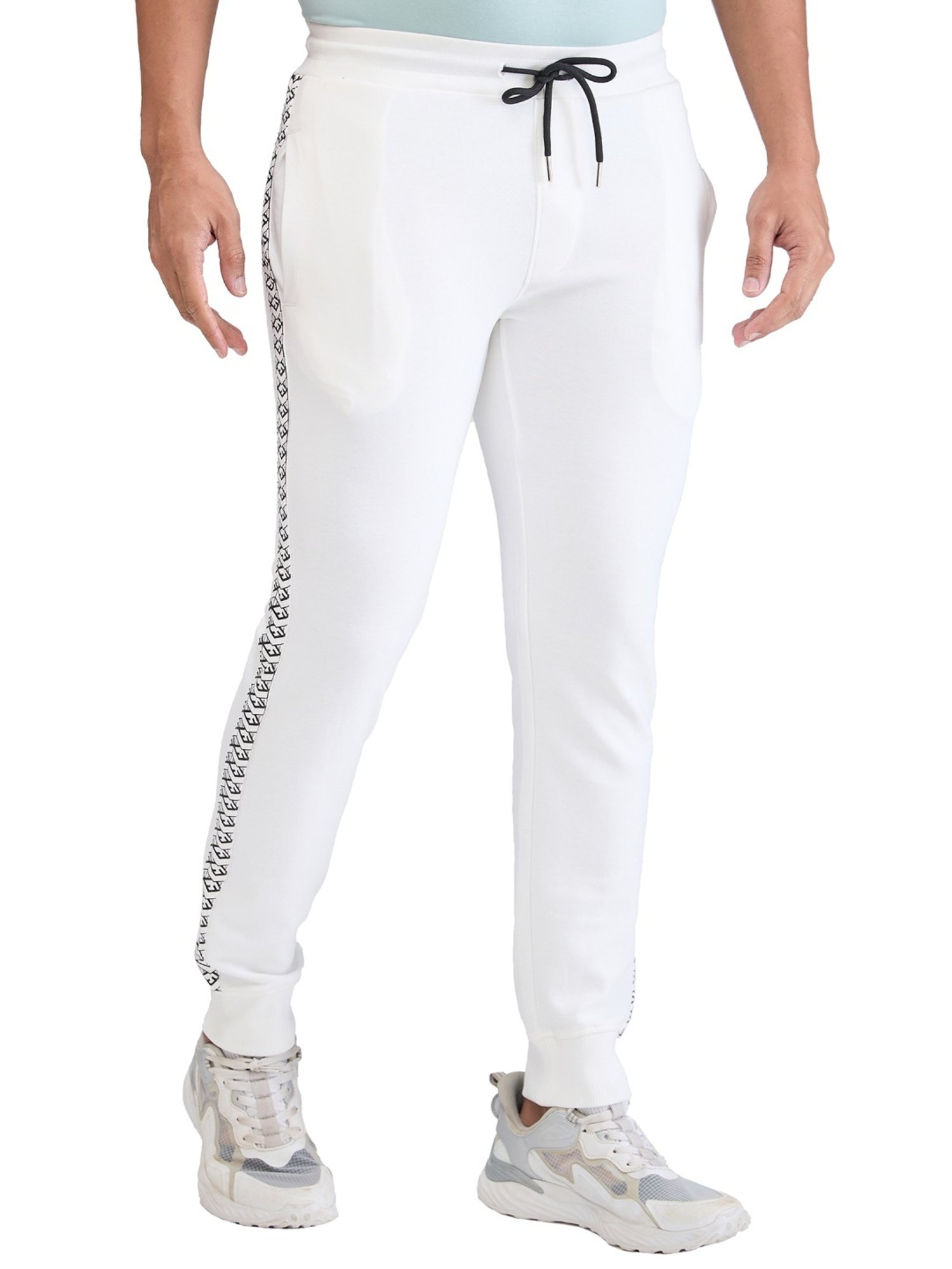 Park Avenue White Slim Fit Joggers