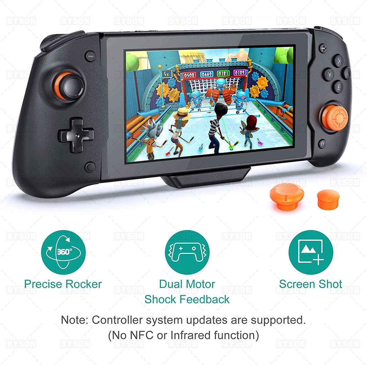 Ackmioxy Controller Compatible with Nintendo Switch, Switch Controller for Nintendo Switch Handheld Mode, Ergonomic Grips and Joypad Pro, Supports Motion Control and Dual Motor Vibration