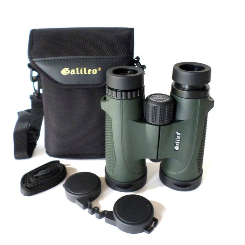 Galileo G-1242WP 12mm x 42mm Water and Fog Proof Roof BAK-4 Prism Binocular - Black