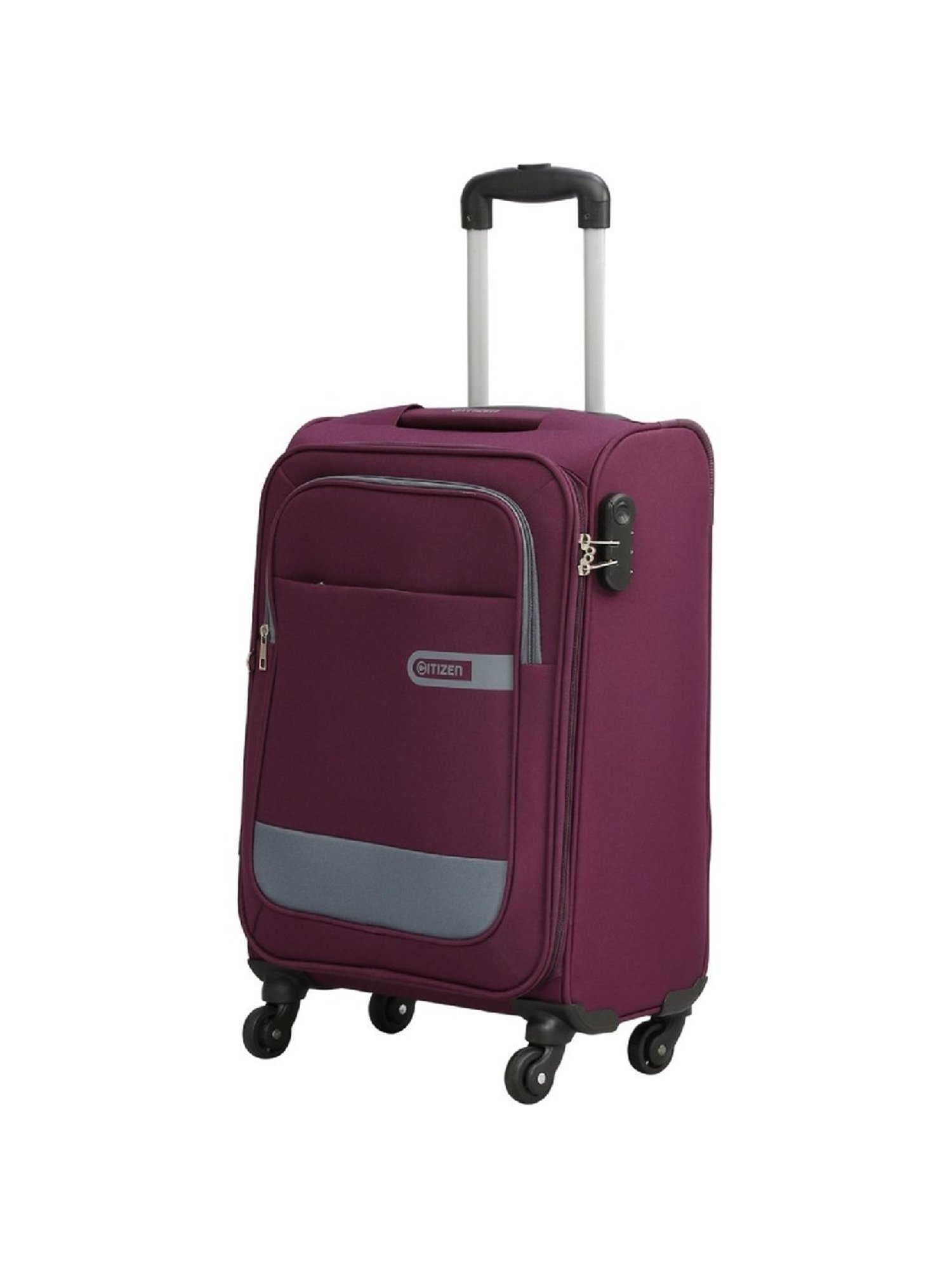 Citizen Wander Weave Purple Color Block Soft Cabin Trolley Bag - 58 Cms