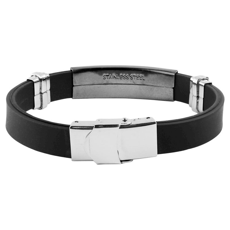 Men's West Coast Jewelry Stainless Steel Brown Leather Braided and Beaded Bracelet