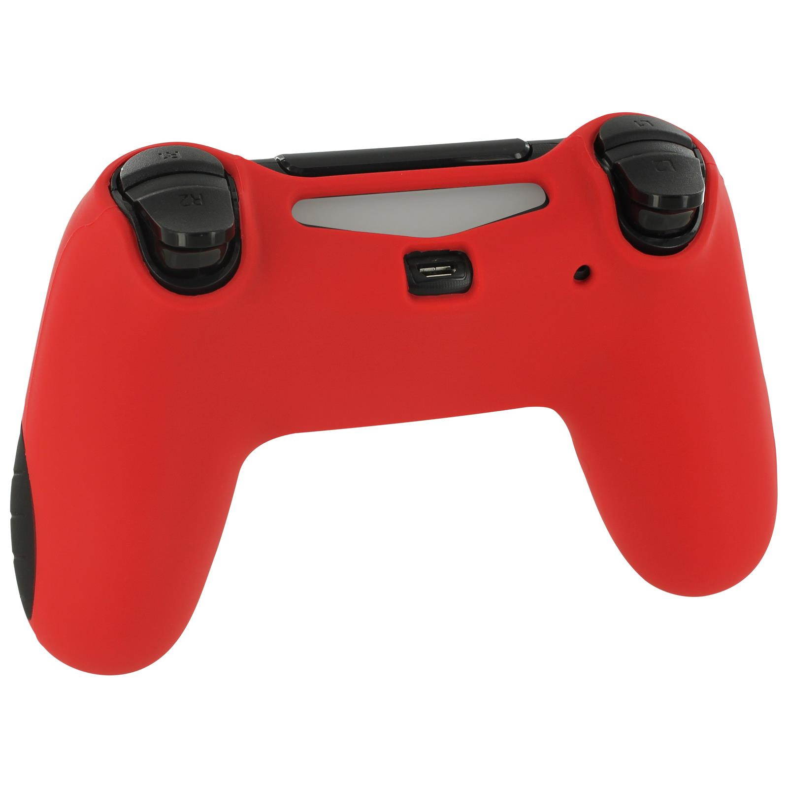 ZedLabz SG-1 silicone rubber grip cover case skin for Sony PS4 controllers - red