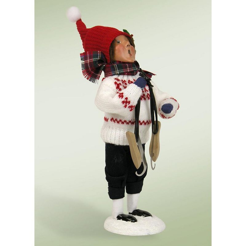 Byers Choice 10" Snow Day Fun Kids Holding Skates Boy Christmas Figure