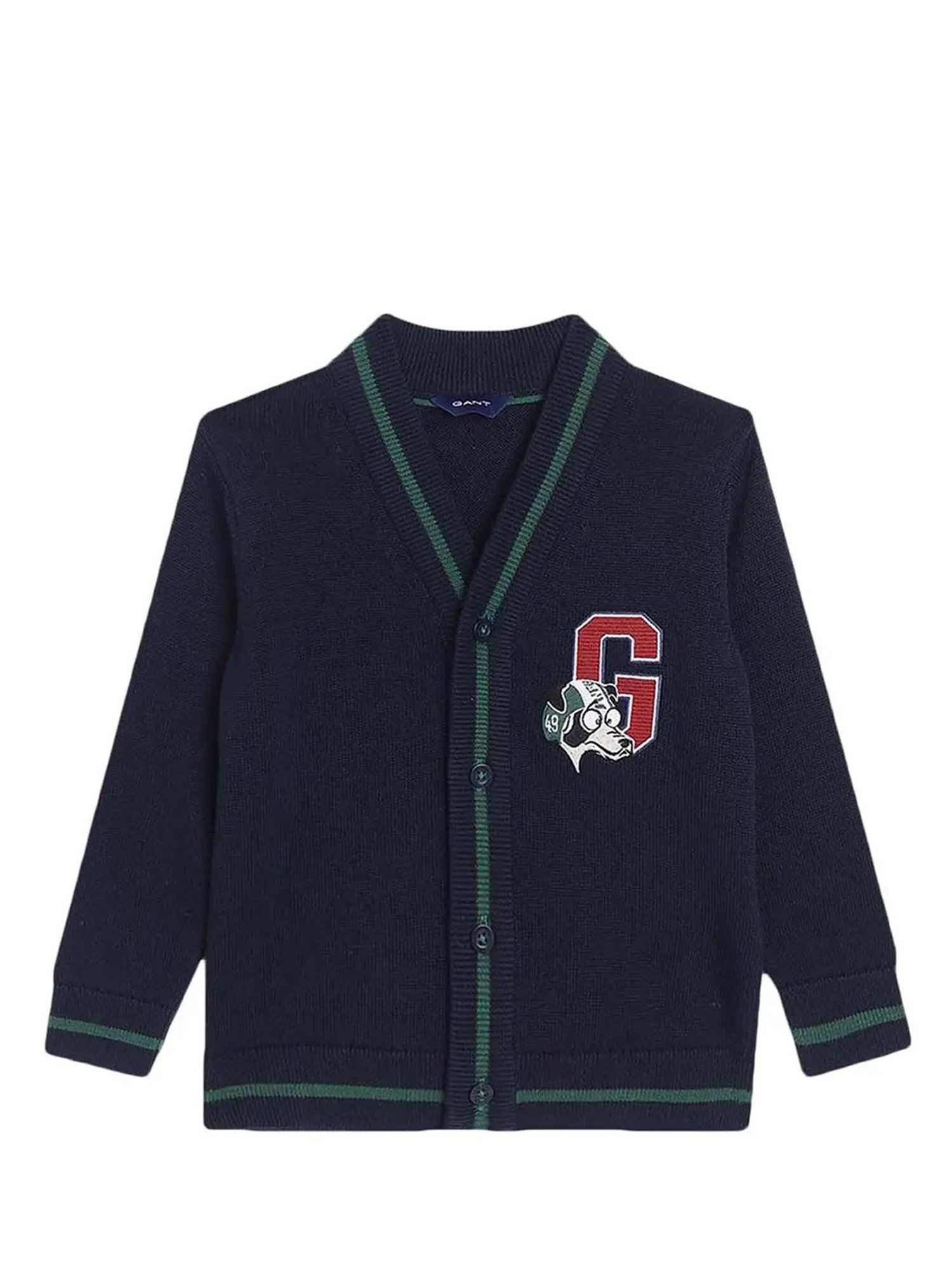 Gant Kids Navy Solid Full Sleeves Sweater