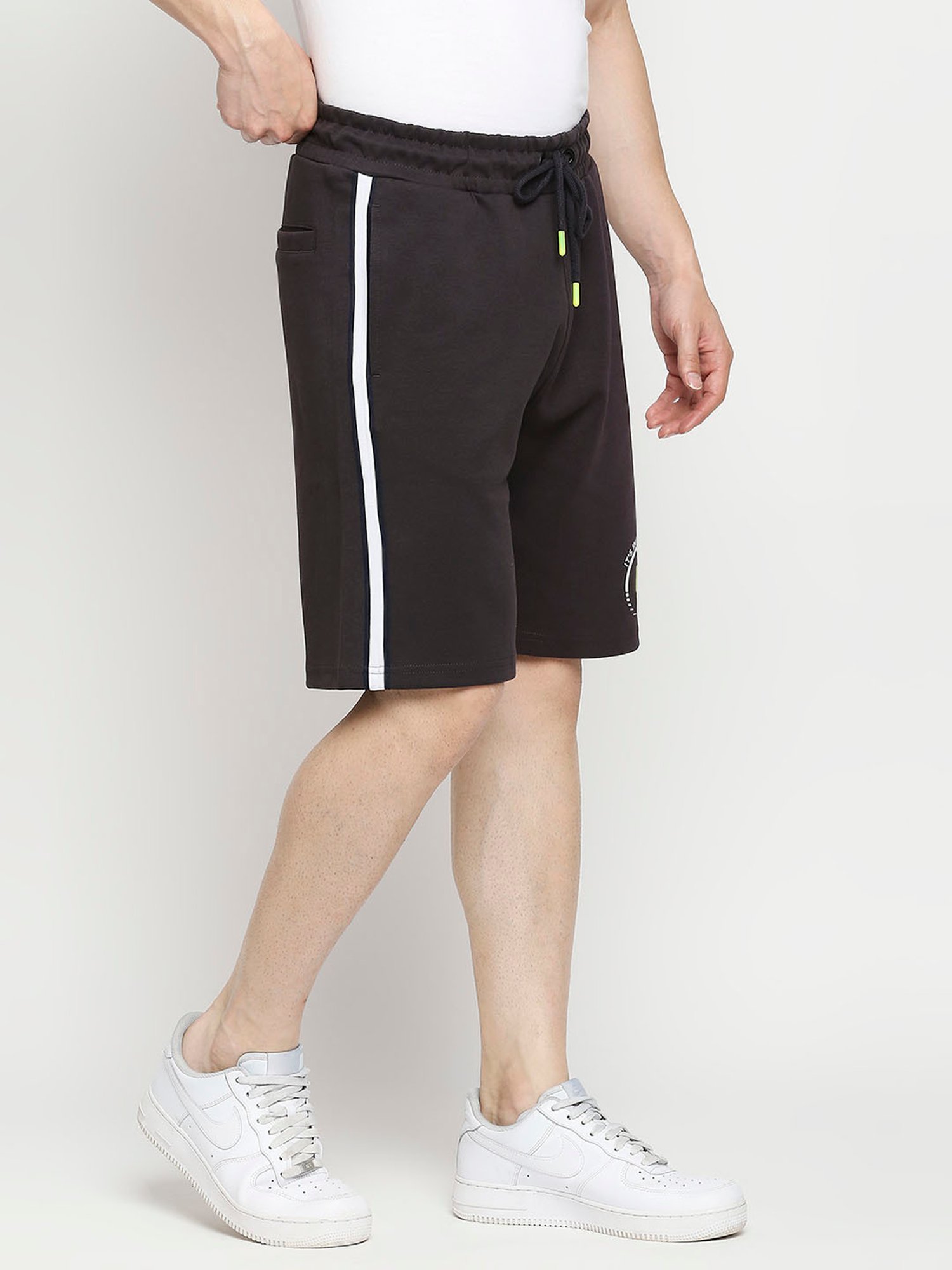 UnderJeans by Spykar Brown Cotton Regular Fit Shorts