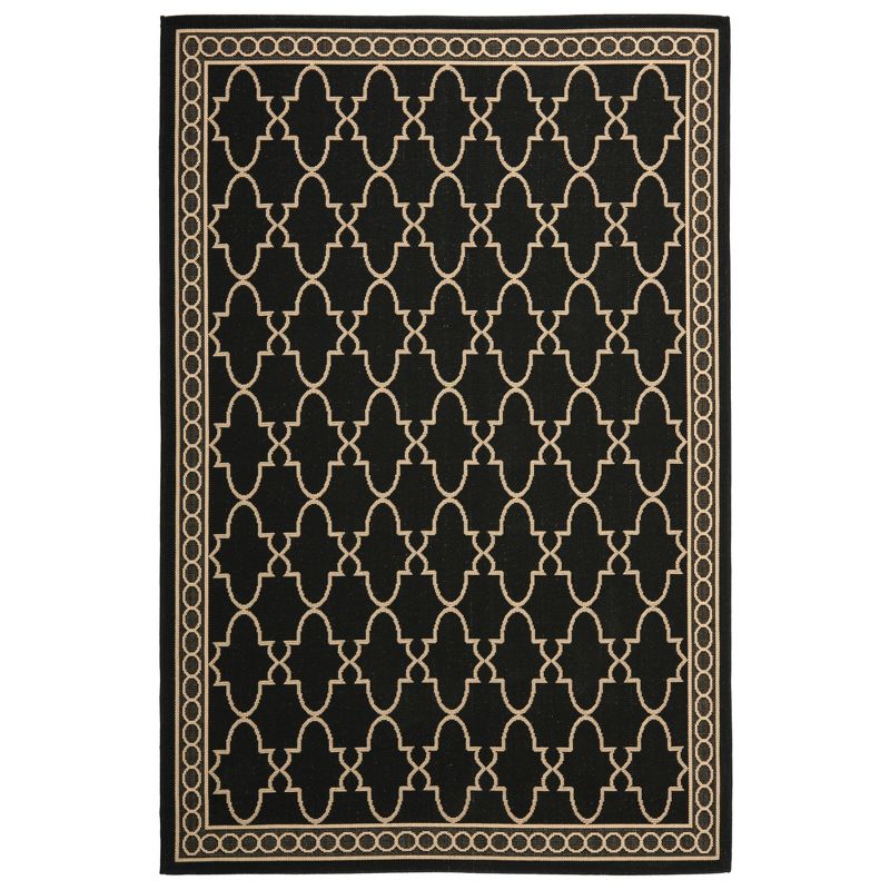 8' x 10' Le Soleil Outdoor Rug Black/Ivory - Linon