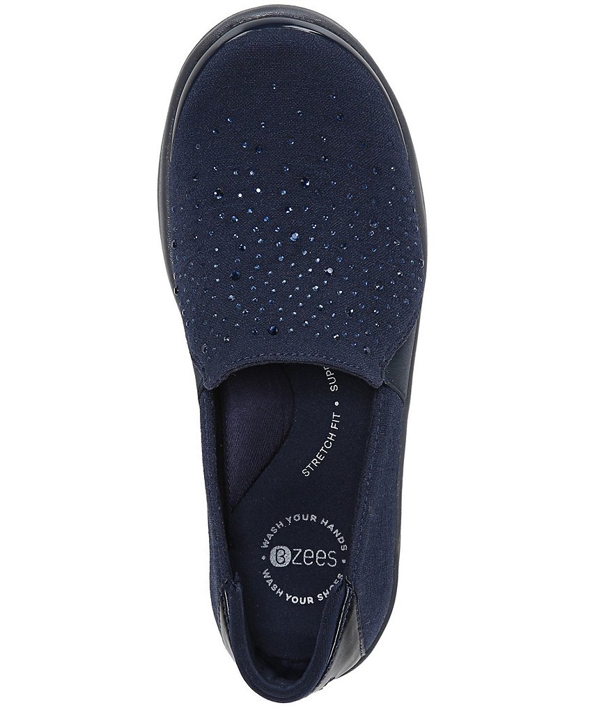 Bzees Poppyseed Rhinestone Slip-On Mesh Washable Shoes