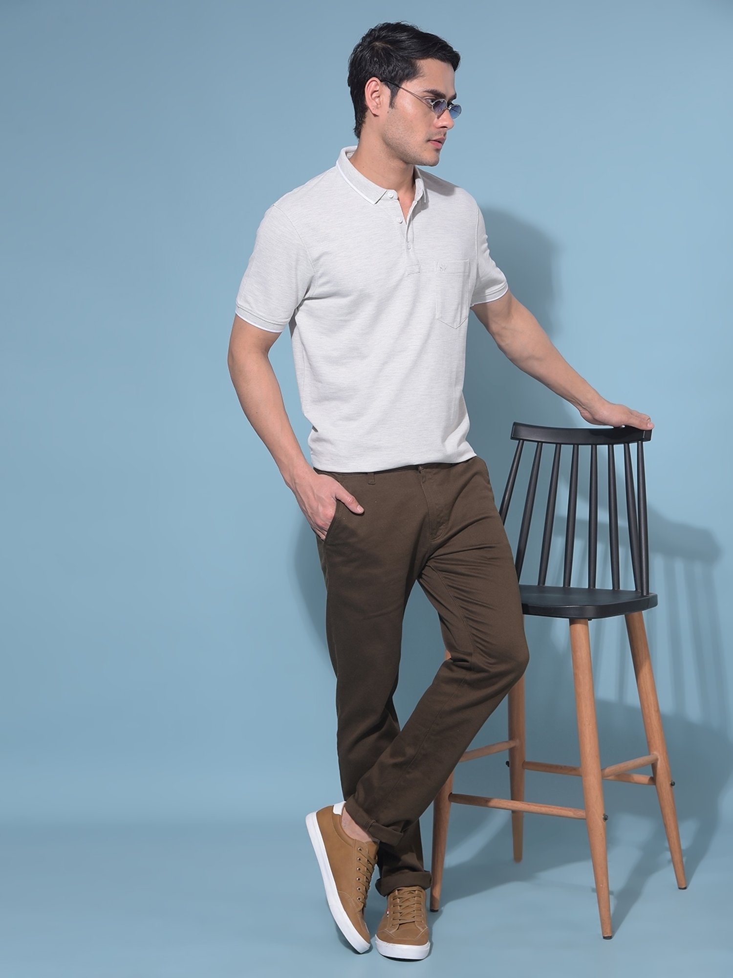 Crimsoune Club Grey Slim Fit Polo T-Shirt