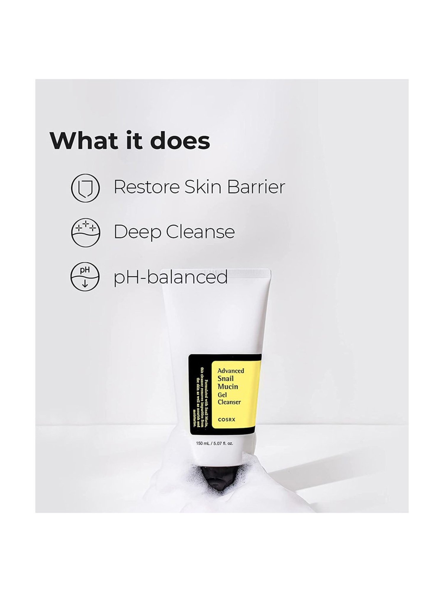 Cosrx Advanced Snail Mucin Gel Cleanser - 150 ml