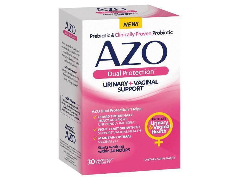 AZO Dual Protection Clinically Proven Women's Probiotic for Urinary + Vaginal Support - 30ct