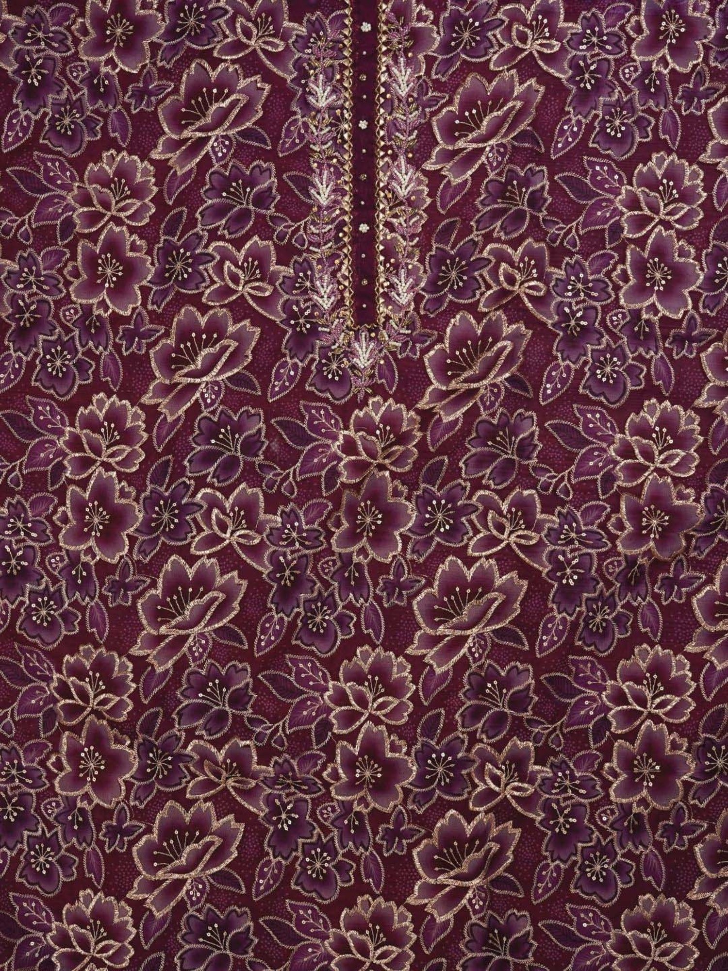 Jaipur Kurti Purple Embroidered Unstitched Dress Material