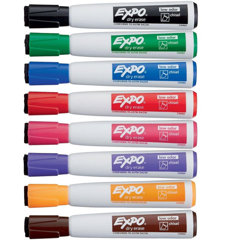 EXPO Magnetic Dry Erase Marker Chisel Tip Assorted 8/Pack 1944741