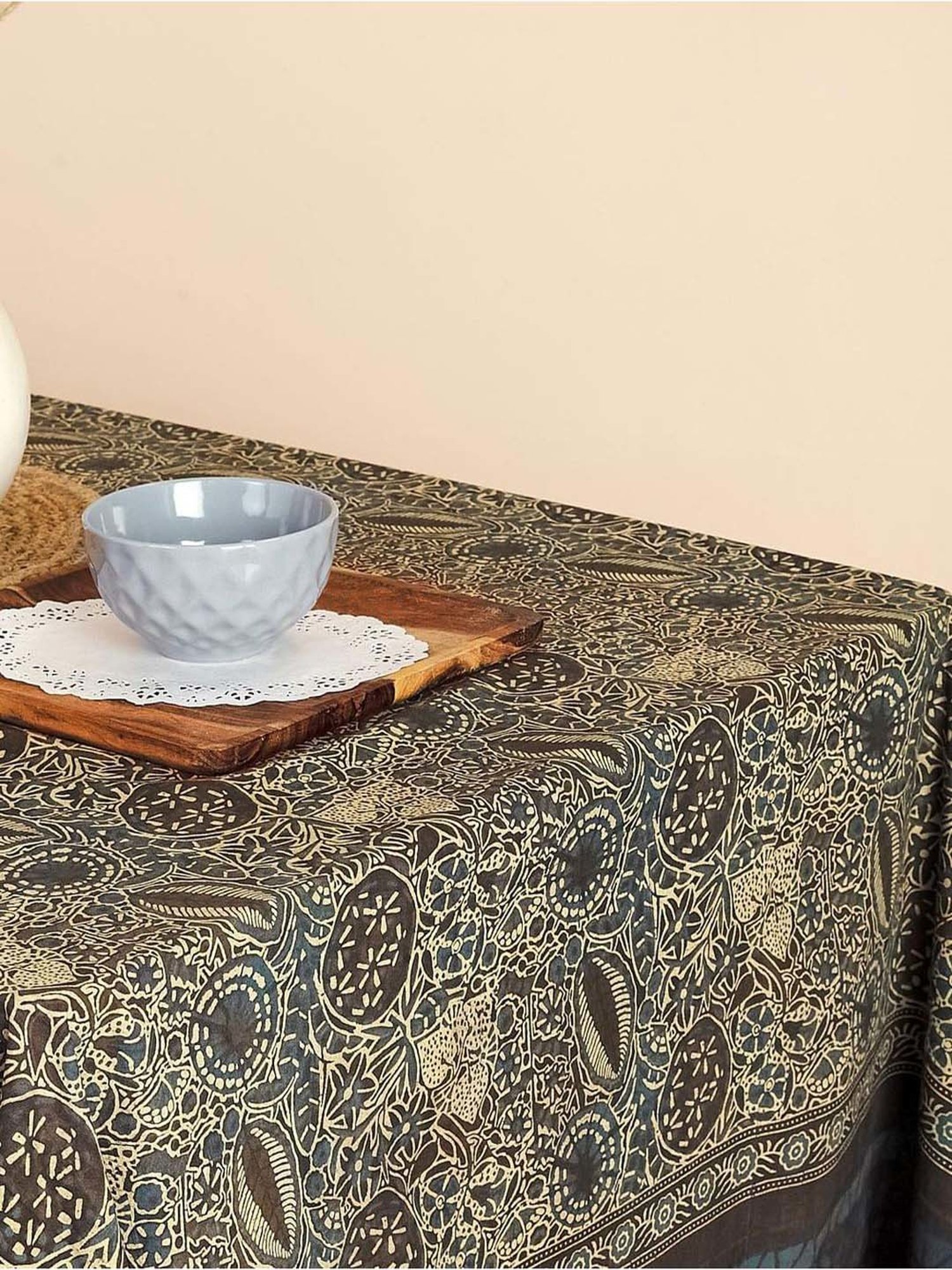 Fabindia Multicolor Cotton 116 TC 163 GSM 4 Seater Table Cover