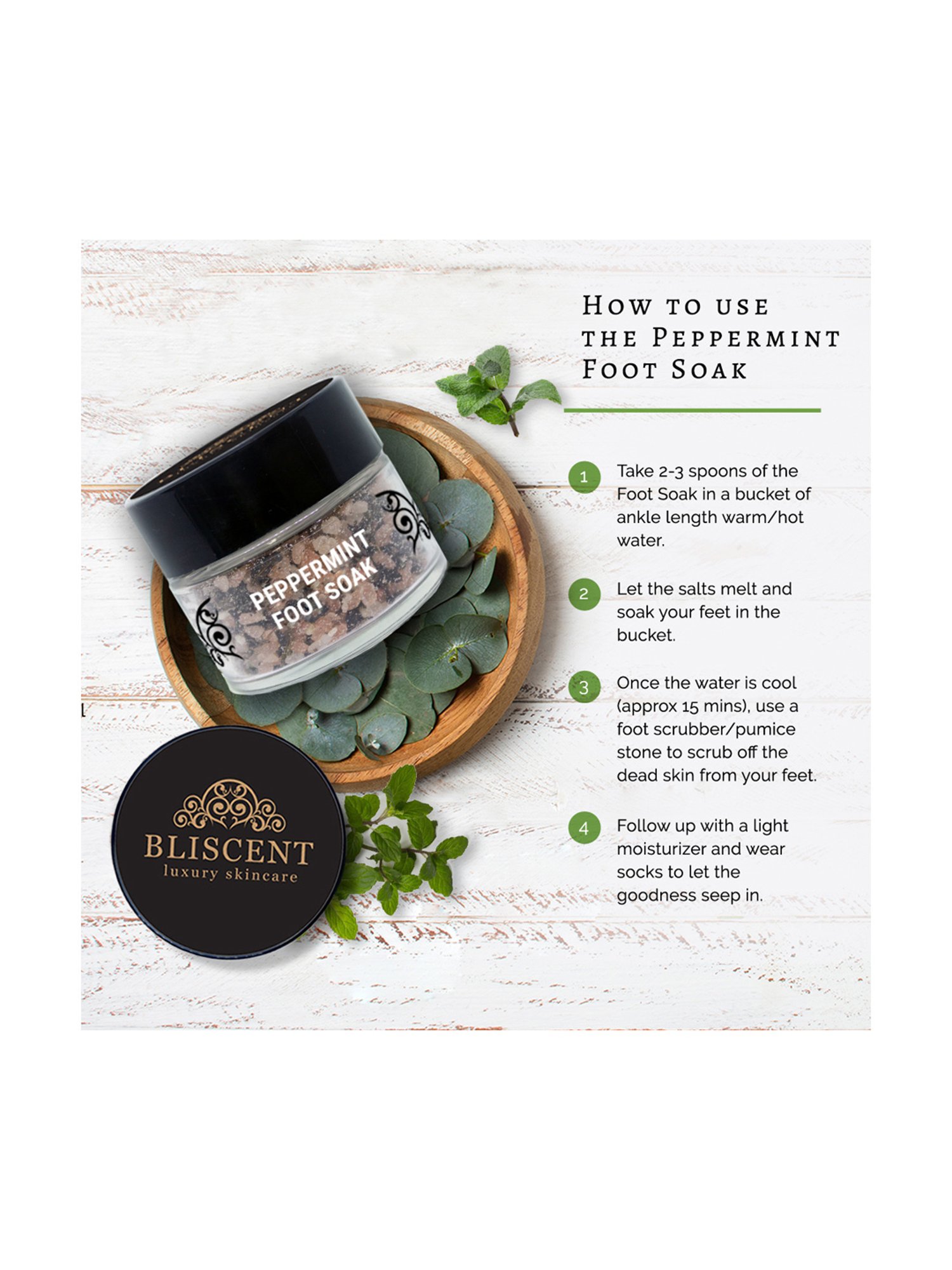 Bliscent Blue Peppermint Foot Soak - 100 gm