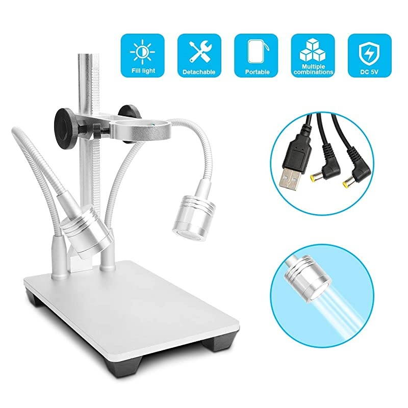 Aluminum Alloy Stand for USB Digital Microscope Camera,  Universal Adjustable Microscope Metal Stand Base Support Holder Bracket for Max 1.4 Inch in Diameter LCD Screen Microscope Endoscope