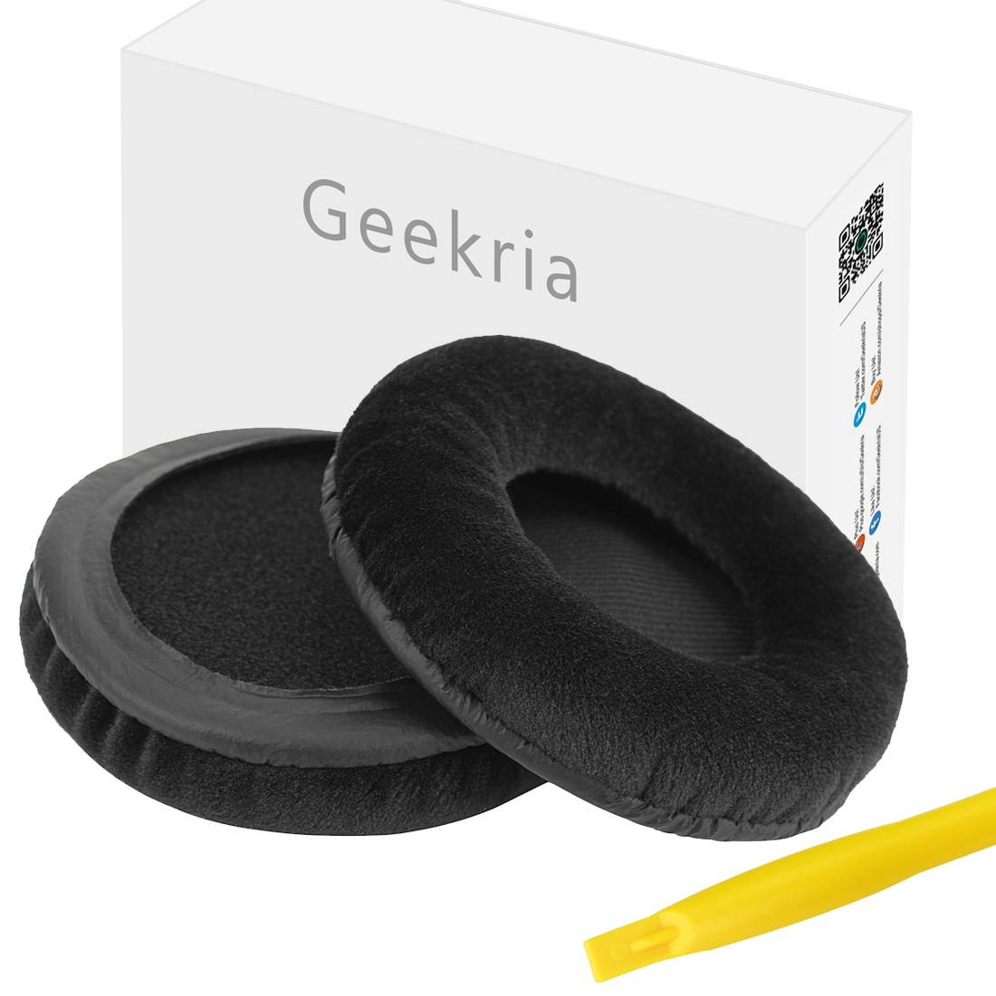 Geekria Earpads for Sony MDR-V150 V200 V250 V300 V400 ZX300 Headphones Replacement Ear Pad / Ear Cushion / Ear Cups / Ear Cover / Earpads Repair Parts with Repair Tool (Velvet Black)