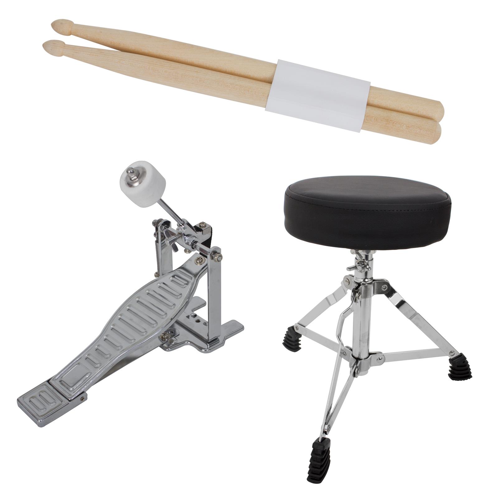 Mendini 13-inch 3-pc Kids Toy Junior Drum Set with Throne Cymbal Pedal Drumsticks, MJDS-1-BL Metallic Blue