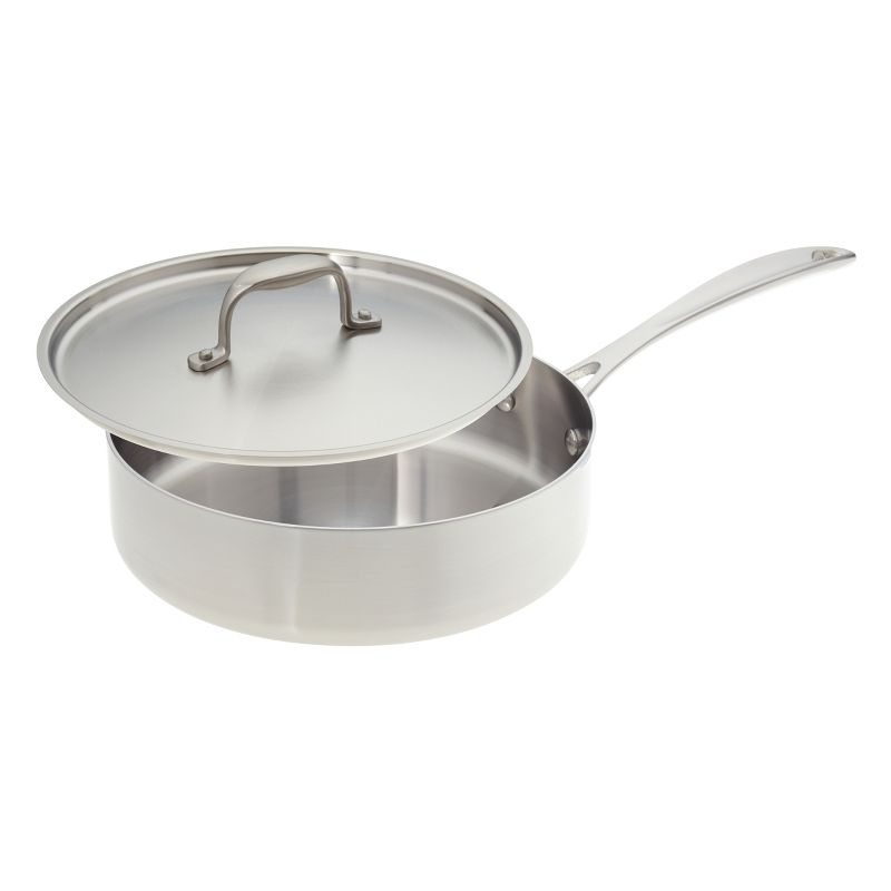 American Kitchen Cookware Tri-Ply Stainless Steel 10 Inch Covered Saut'e Pan