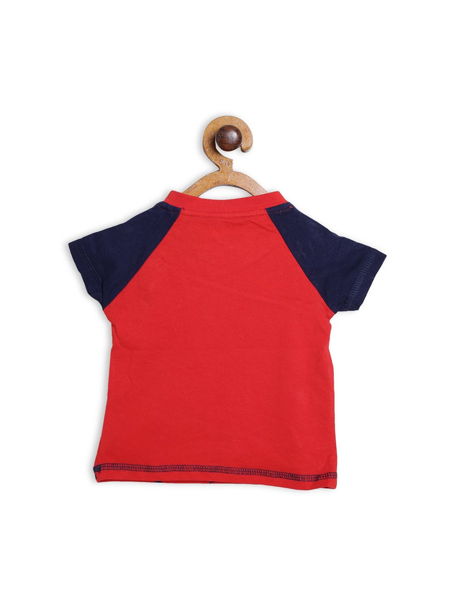 612 League Kids Red & Navy Printed T-Shirt