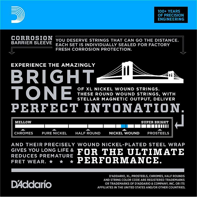 D'Addario EXL110 Nickel Light Electric Guitar Strings 10-Pack