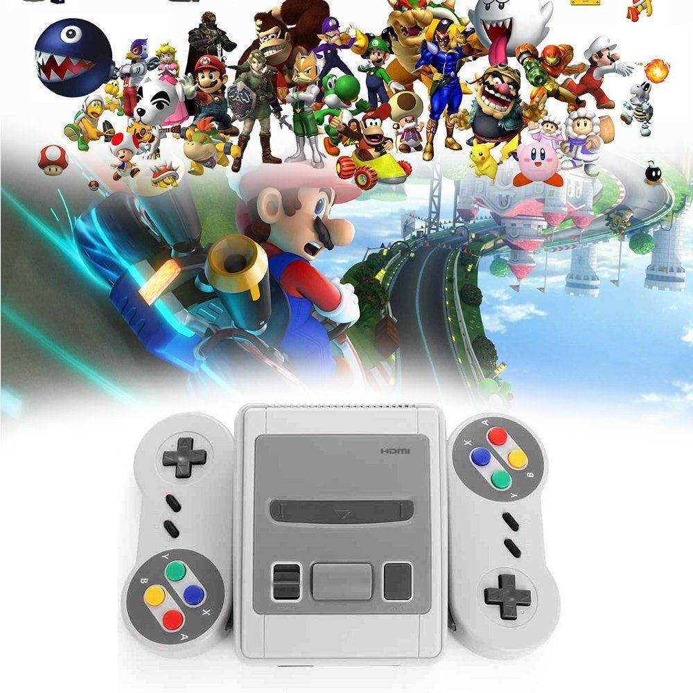 Classic Mini Retro Console: Super 8 Bit  Entertainment System TV VIDEO GAMES CONSOLE, SMART HDMI CLASSIC BUILT IN 621 GAMES 2 CONTROLLER