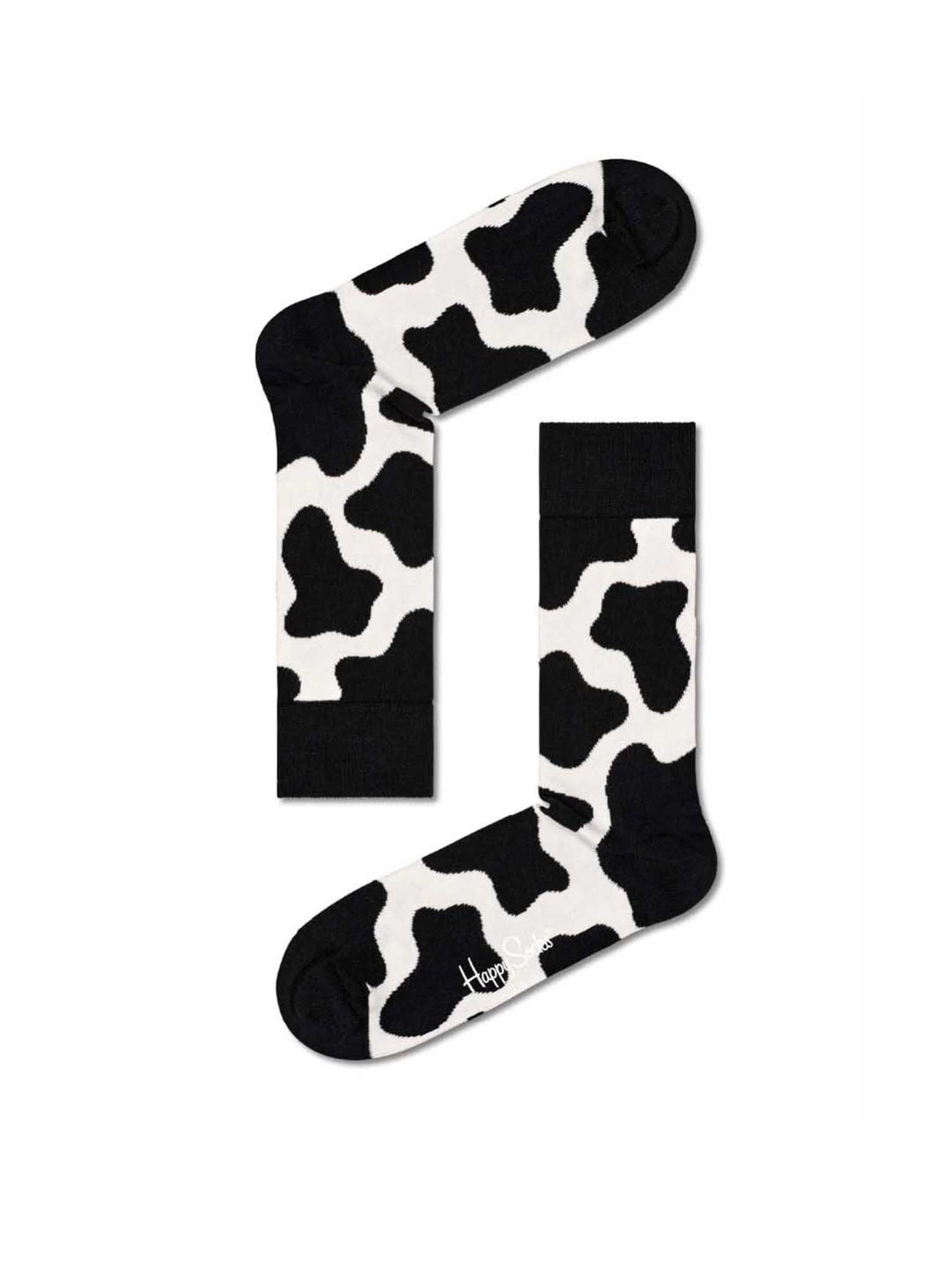 Happy Socks Cow Black & White Cotton Printed Socks (41-46)