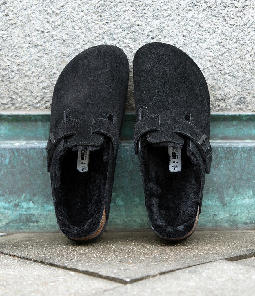 Birkenstock Women's Boston Suede Shearling-Lined Clogs