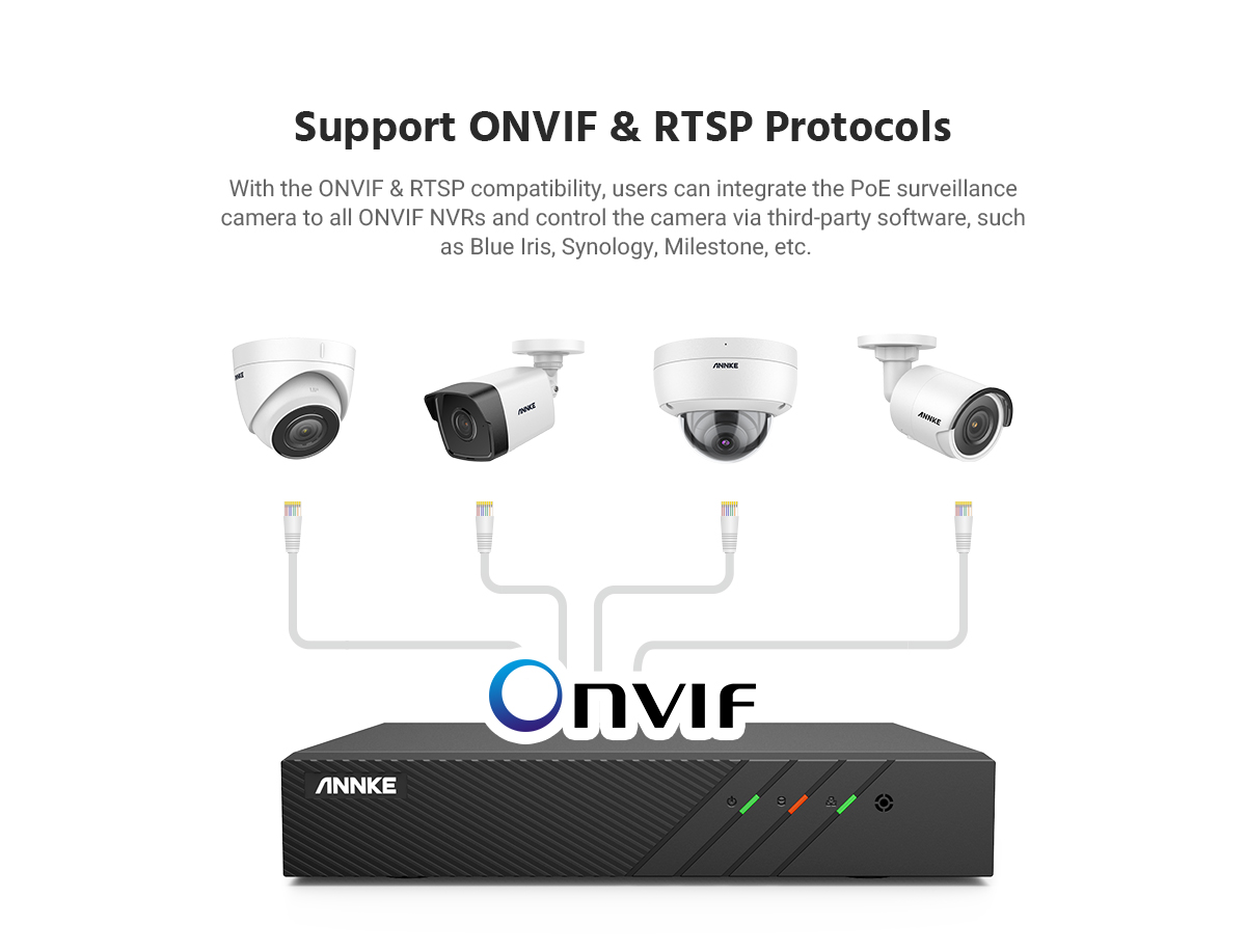 ANNKE 5MP PoE IP Security Camera System with ONVIF Bullet Cameras 6MP NVR 100 ft Color Night Vision Mic Remote Access Smart Motion Alerts IP67 Weatherproof for Outdoor Indoor CCTV Surveillance-NO HDD