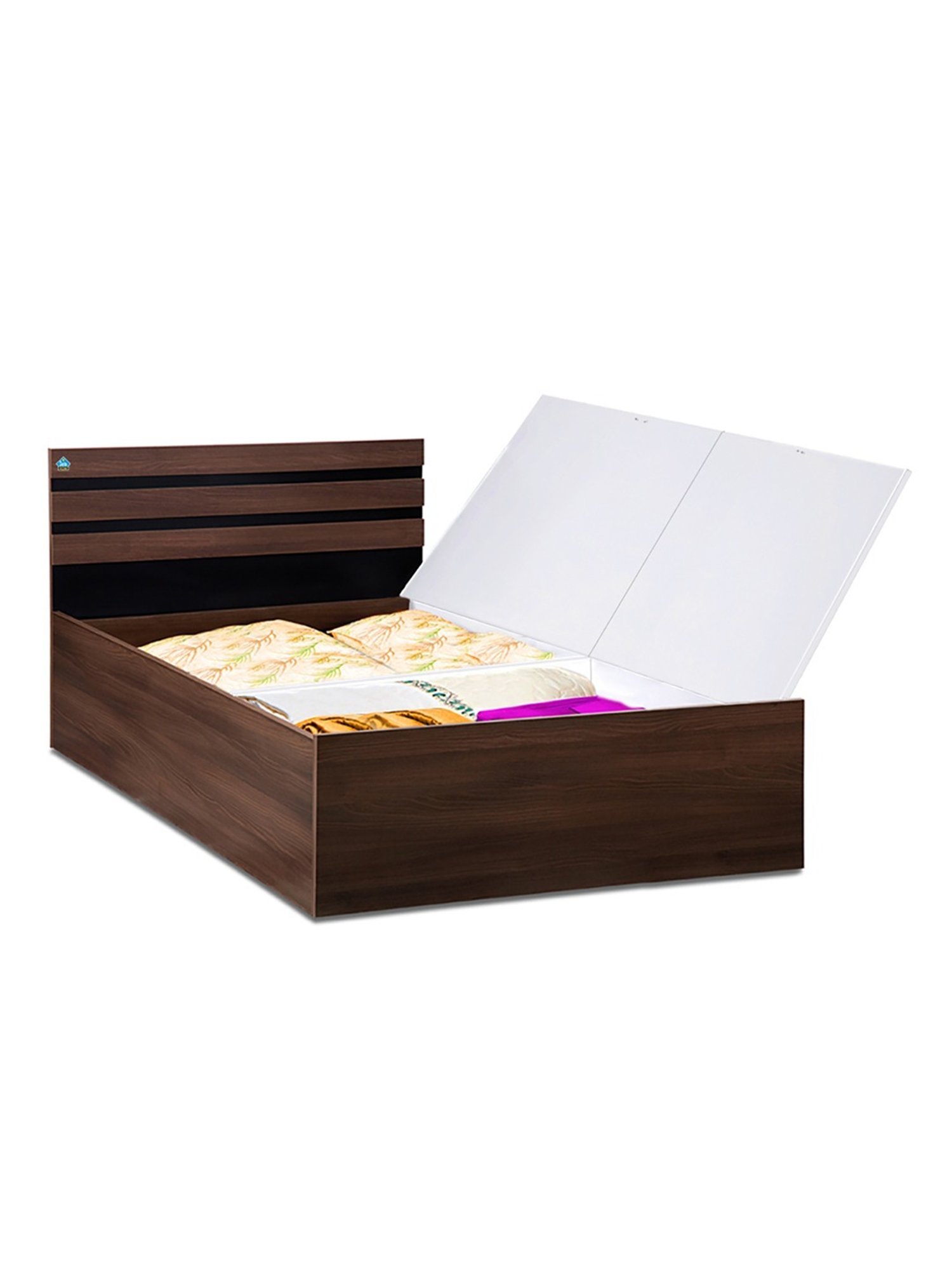 Delite Kom Cocoa Acacia Dark Engineered Wood Single Box Bed