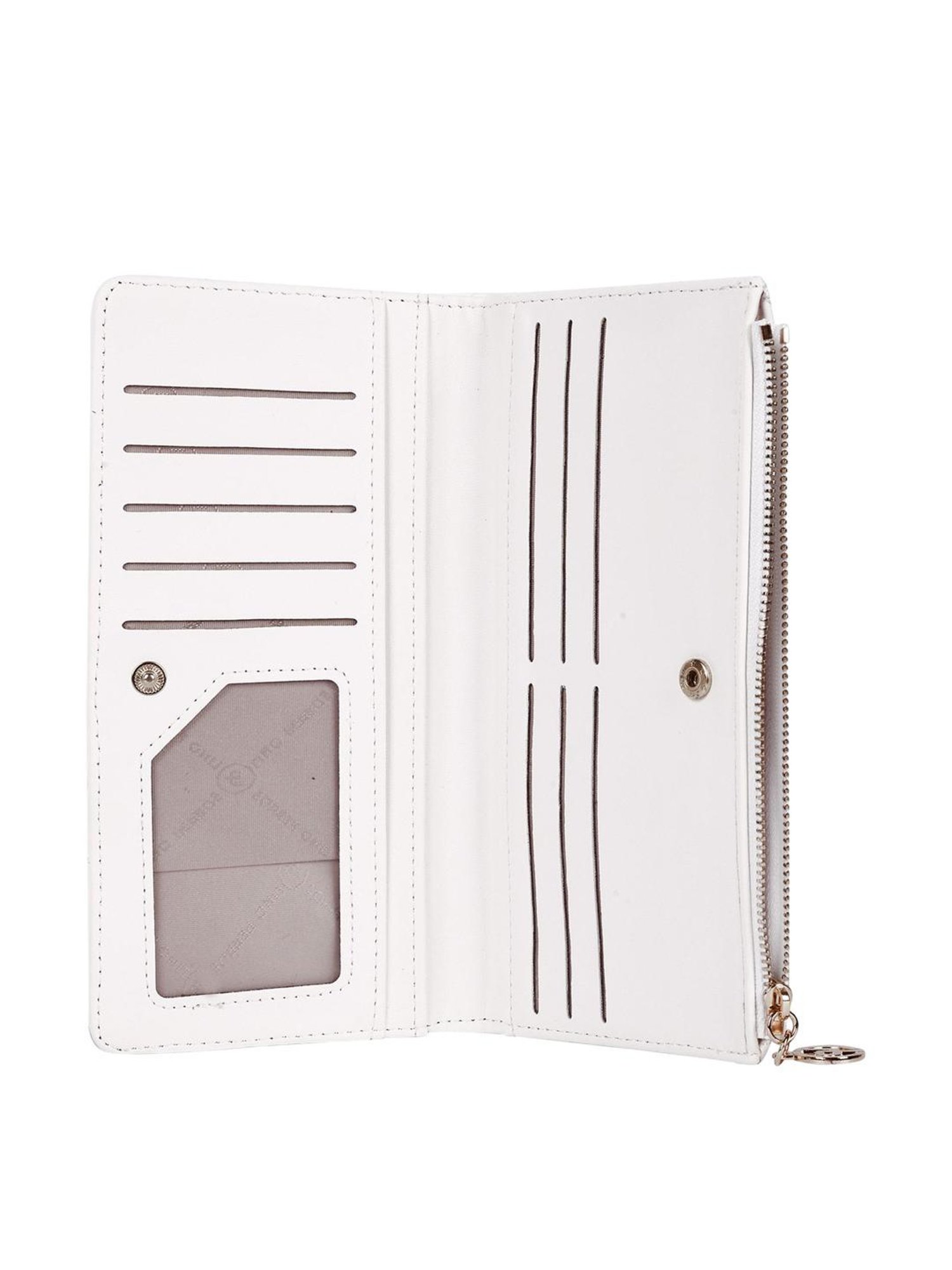 Lino Perros White Synthetic Quilted Bi-Fold Wallet