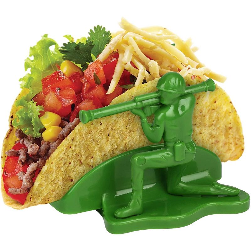 Funwares Liberty Sculpted Little Green Army Men Taco & Snack Holder
