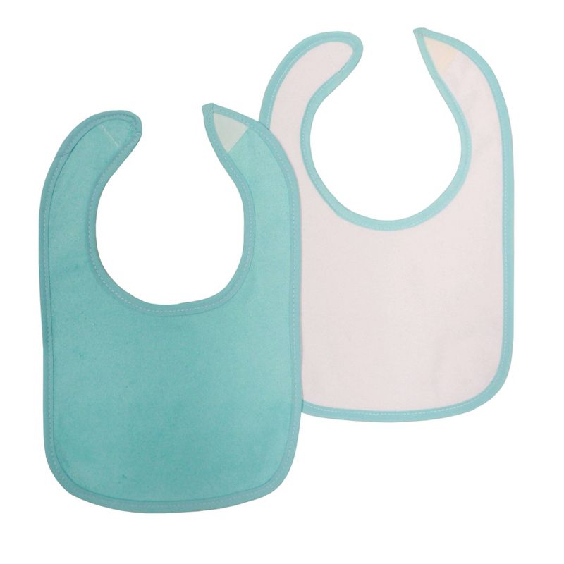 Neat Solutions Solid Pastel/Knit Terry Water-Resistant Lined Bib Set - White - 10pk