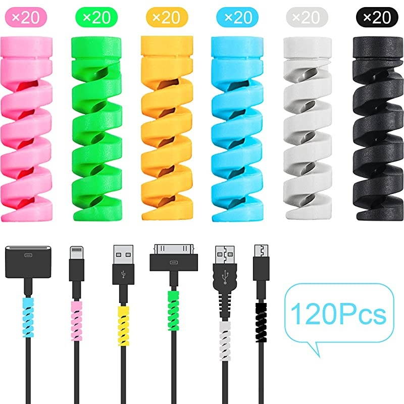 Pieces Charger Cable Saver Mouse Cable Protector Silicone Flexible Cable Wire Protector Management Organizer Spiral Cable Protector in 6 Colors for All Cellphone Data Lines
