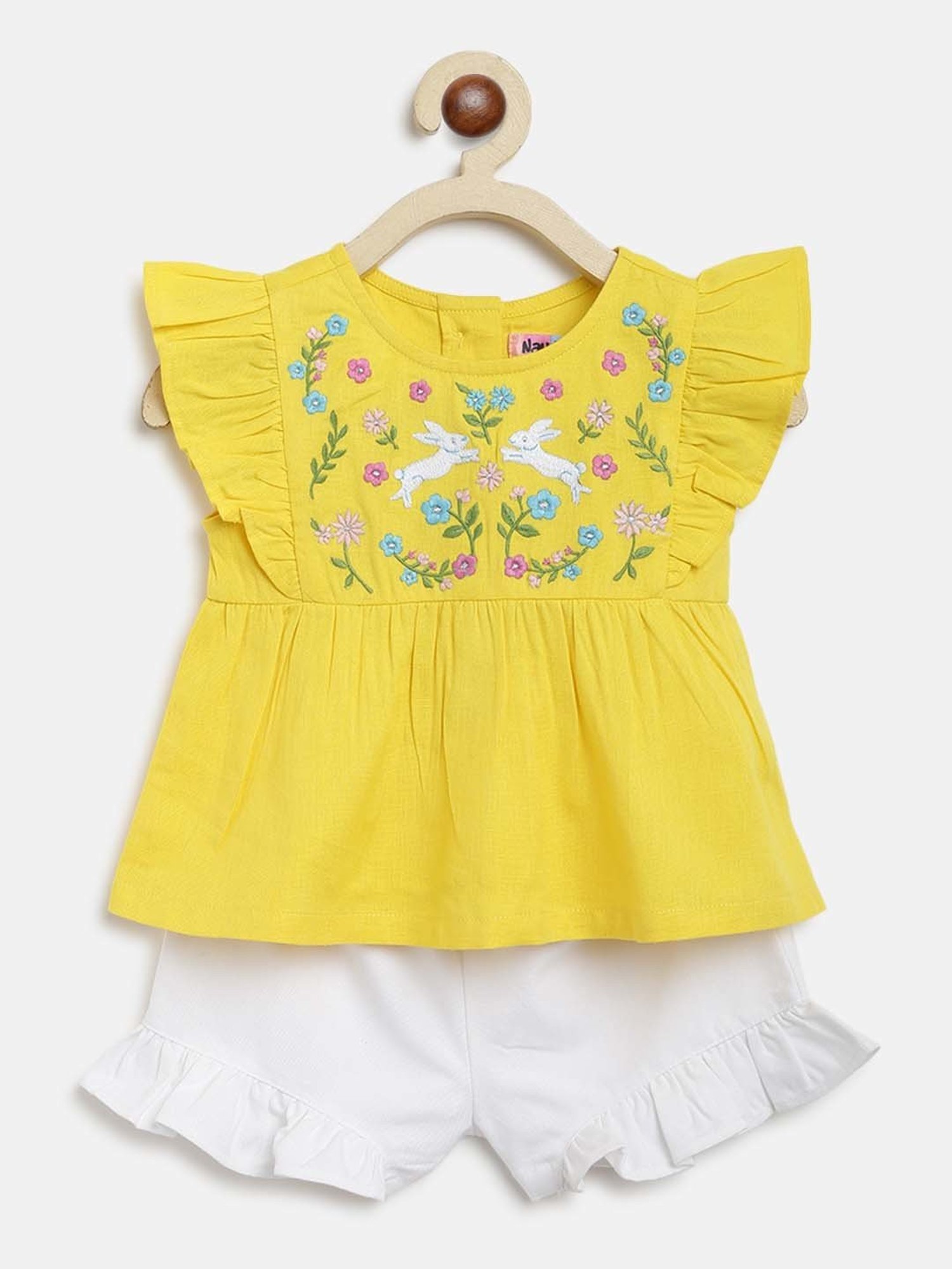 VASTRAMAY Girls Green Printed Clothing Sets